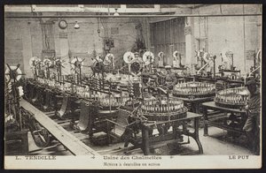 Factory of Lacemaking Les Chalmettes, L. Tendille, in Le Puy, c.1900 by French Photographer
